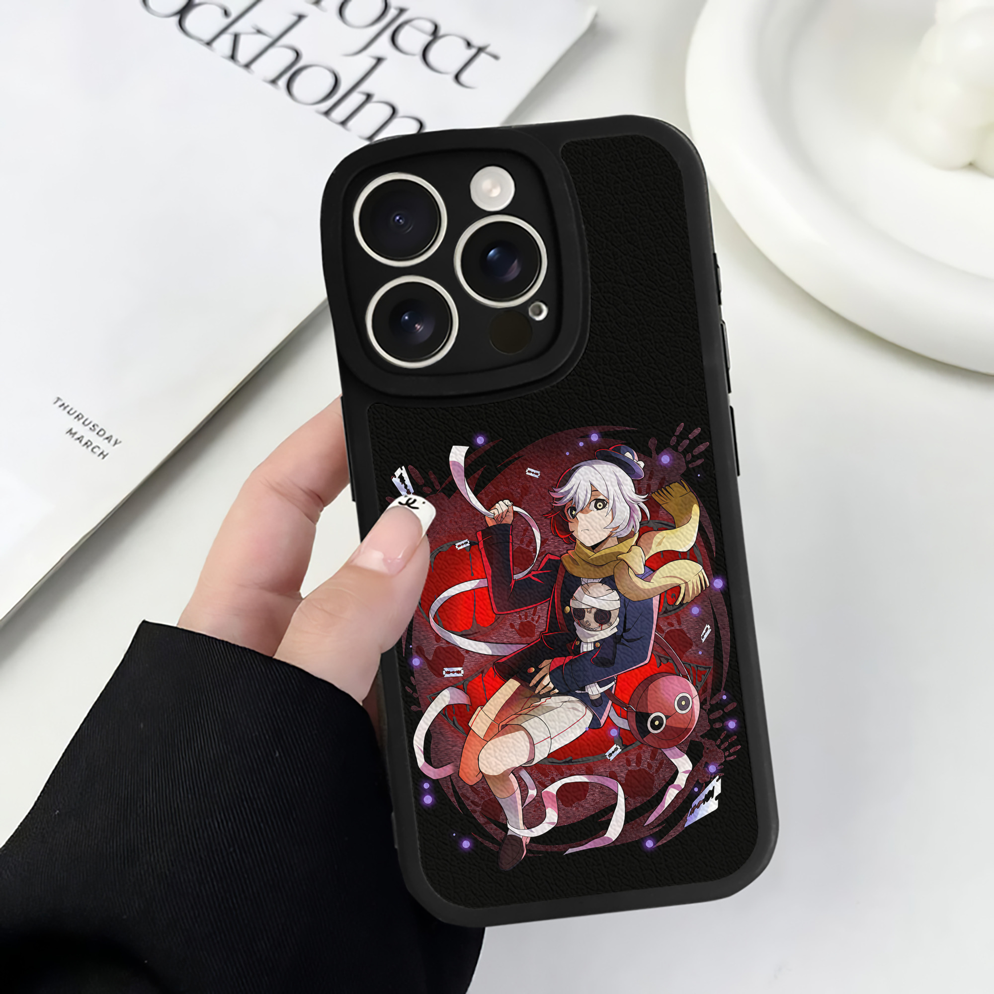 （画像用） 文豪ストレイドッグス Bungo Stray Dogs 【iPhone 16シリーズ対応】シリコンスマホケース（レザー調） 材質：シリコン